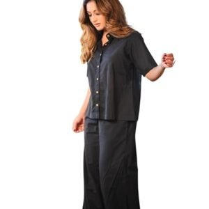 Black Cotton Kurti Co-ord Set by 360 BHARAT CRAFT